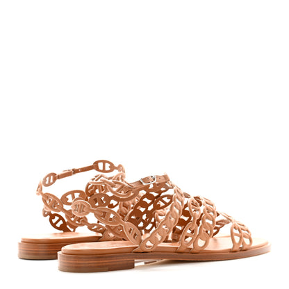 Hermes Nappa Chaine d'Ancre Kalliste Sandals 39 Gold 4 of 8
