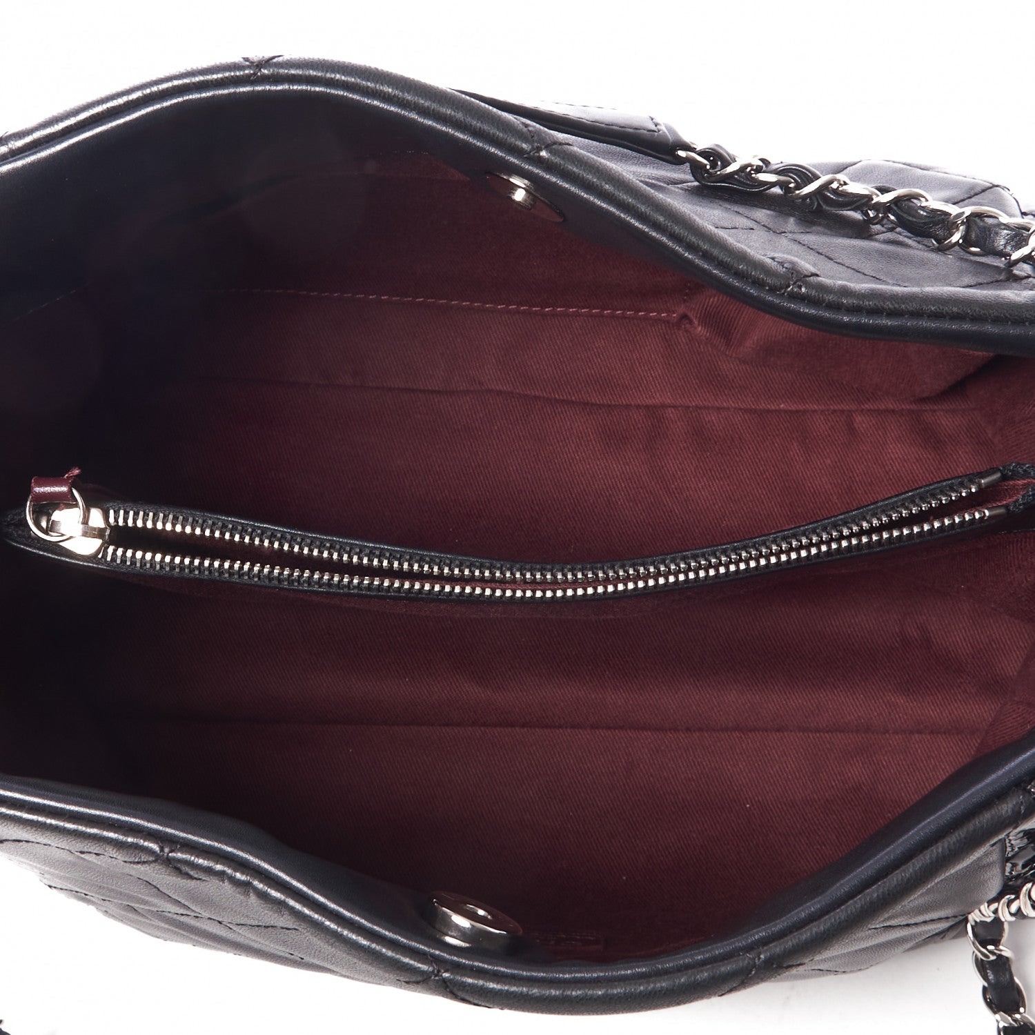 Chanel Lambskin Patent Quilted CC Shopping Tote Black 6 of 9