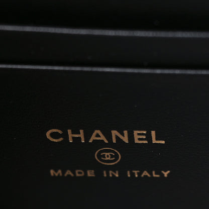 Chanel Lambskin Quilted Metal Small Top Handle Vanity Case With Chain Black 6 of 9