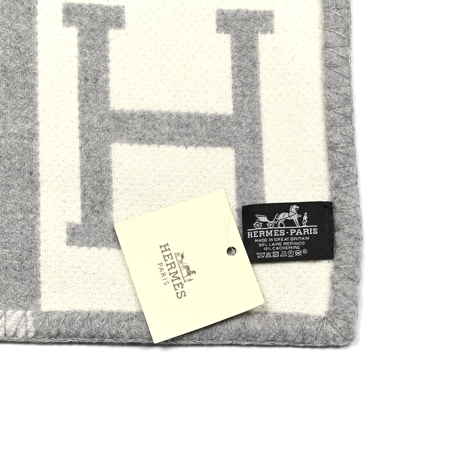 Wool Cashmere Avalon III Blanket Ecru Gris Clair