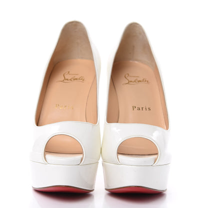 Christian Louboutin Patent Fetish Peep 130 Pumps 36 White 2 of 8