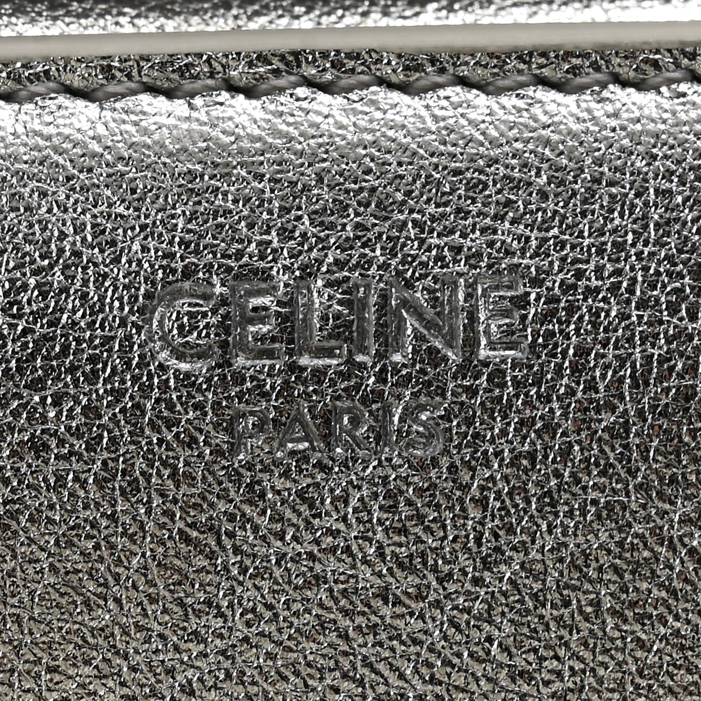 Metallic Calfskin Small Triomphe Wallet Silver