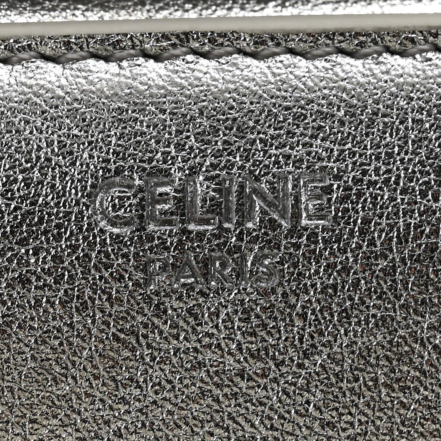 Celine Metallic Calfskin Small Triomphe Wallet Silver 6 of 8