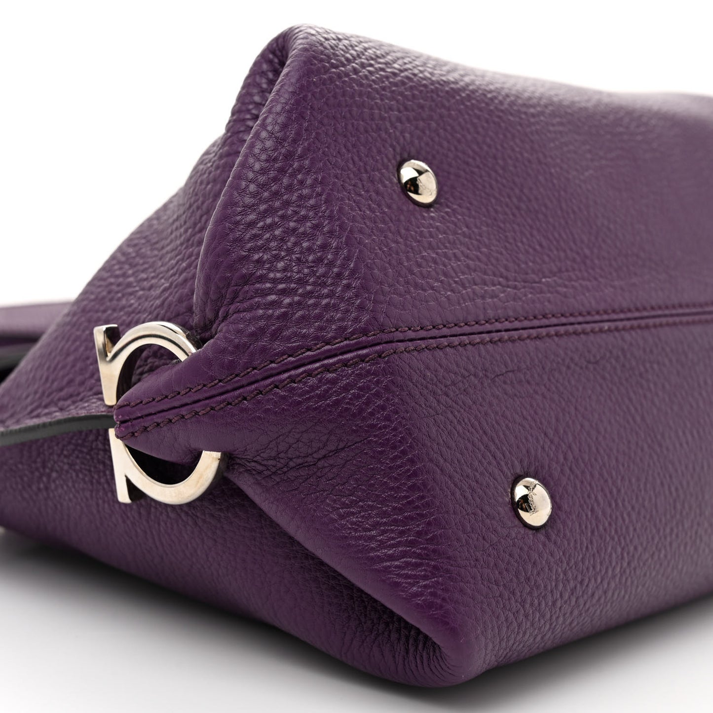 Grained Calfskin Sofia Satchel Mirtillo