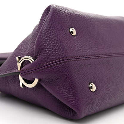 Salvatore Ferragamo Grained Calfskin Sofia Satchel Mirtillo 8 of 12