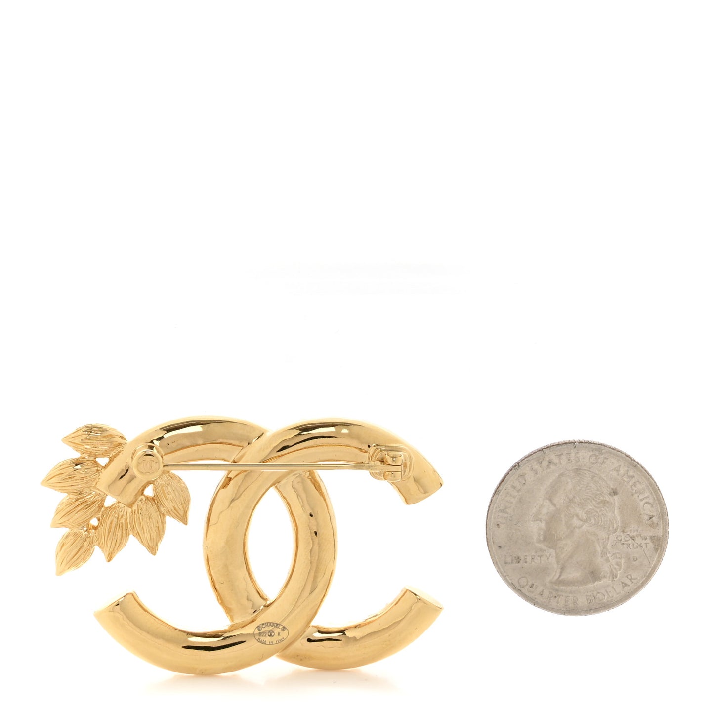 Crystal Wheat CC Brooch Gold Gold