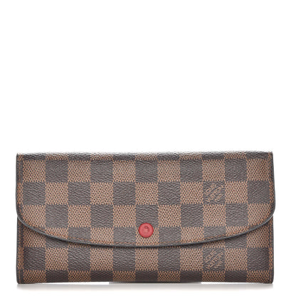 Louis Vuitton Damier Ebene Emilie Wallet Red 1 of 9