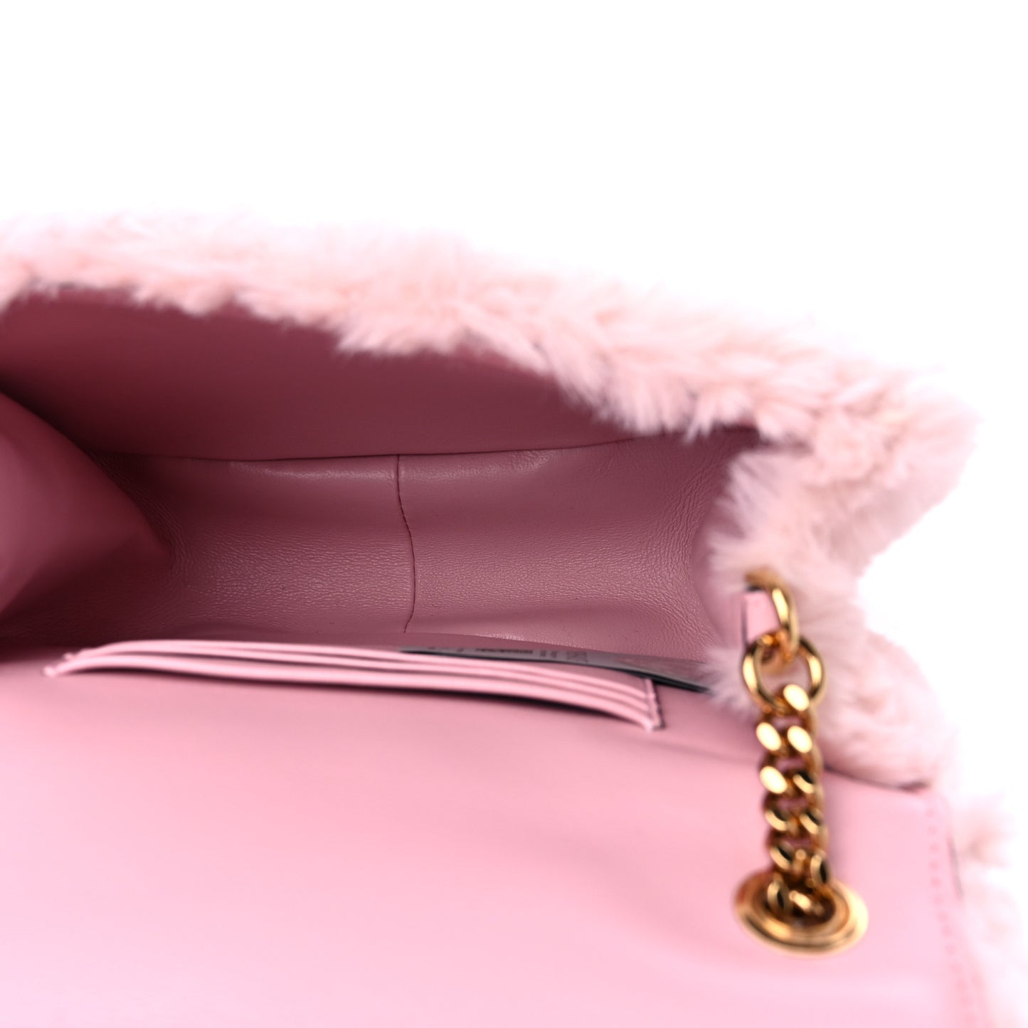 Faux Fur Quilted Virtus Shoulder Bag English Rose