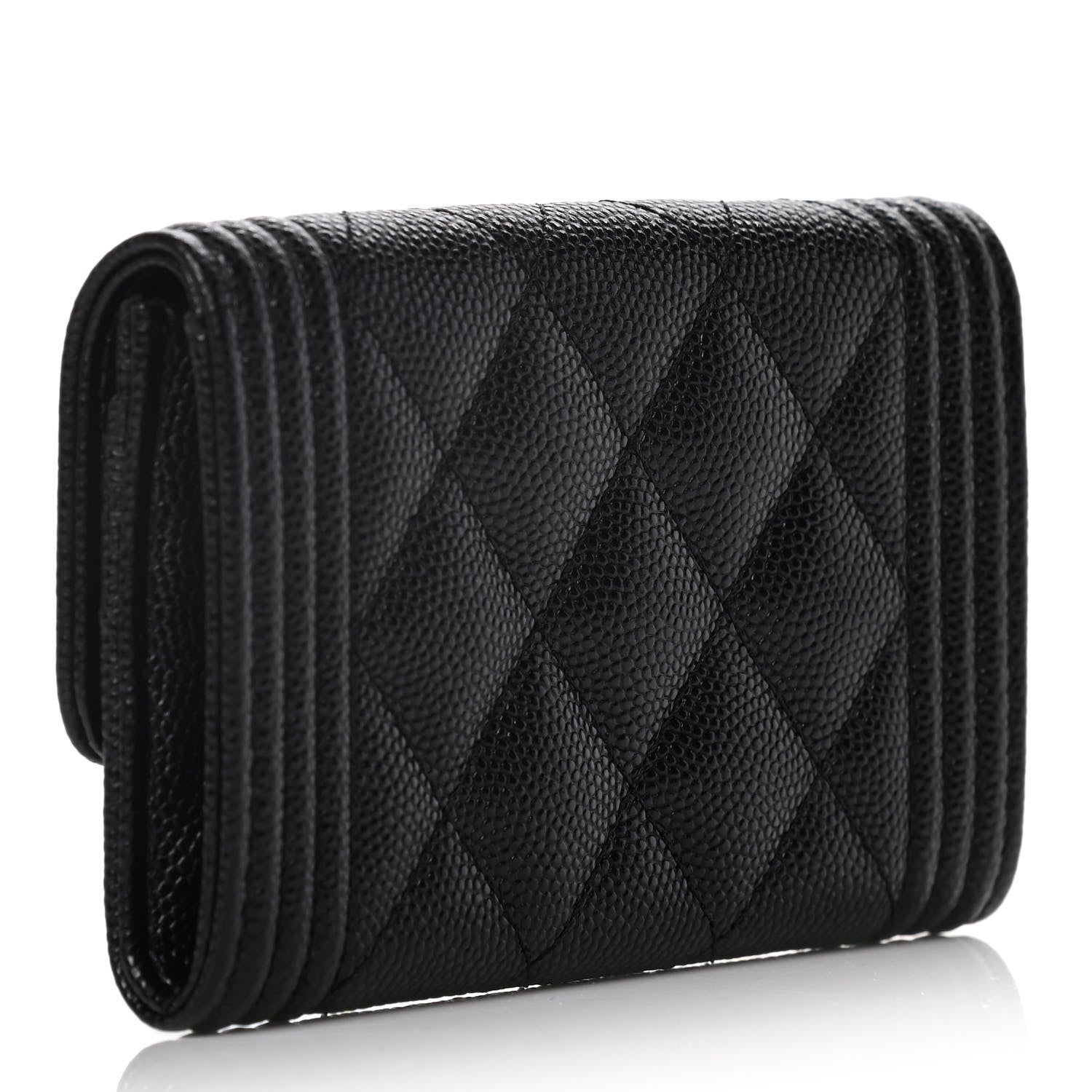 Chanel Caviar Quilted Boy Flap Card Holder Black 3 of 8