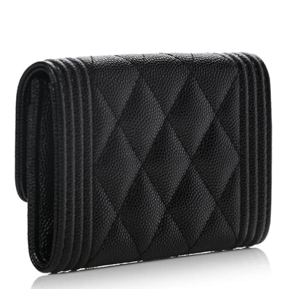 Chanel Caviar Quilted Boy Flap Card Holder Black 3 of 8