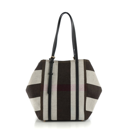 Burberry Canvas Mega Check Medium Padstow Tote Black 1 of 10