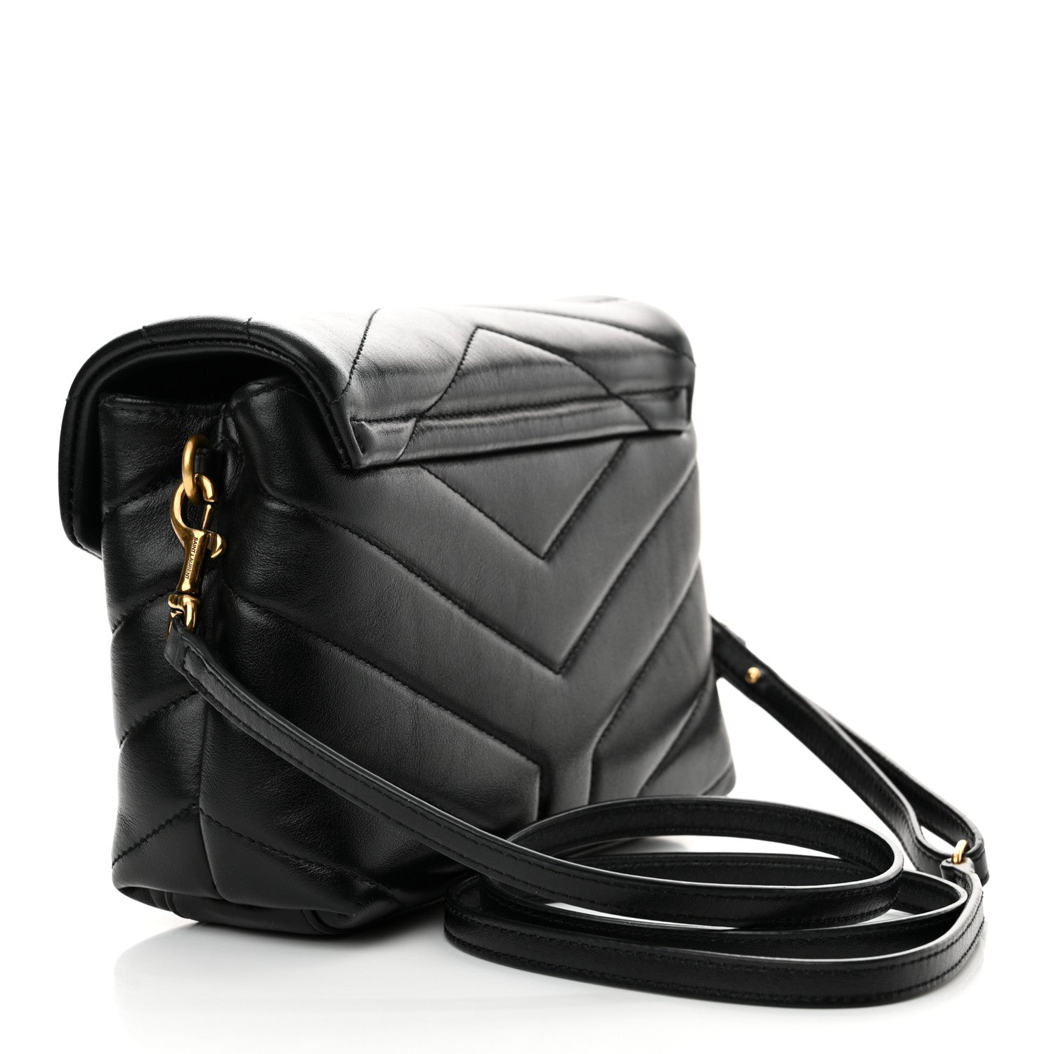 Saint Laurent Calfskin Y Quilted Monogram Toy Loulou Crossbody Bag Black 2 of 11