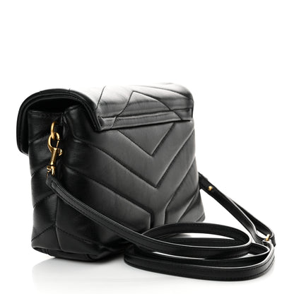 Saint Laurent Calfskin Y Quilted Monogram Toy Loulou Crossbody Bag Black 2 of 11