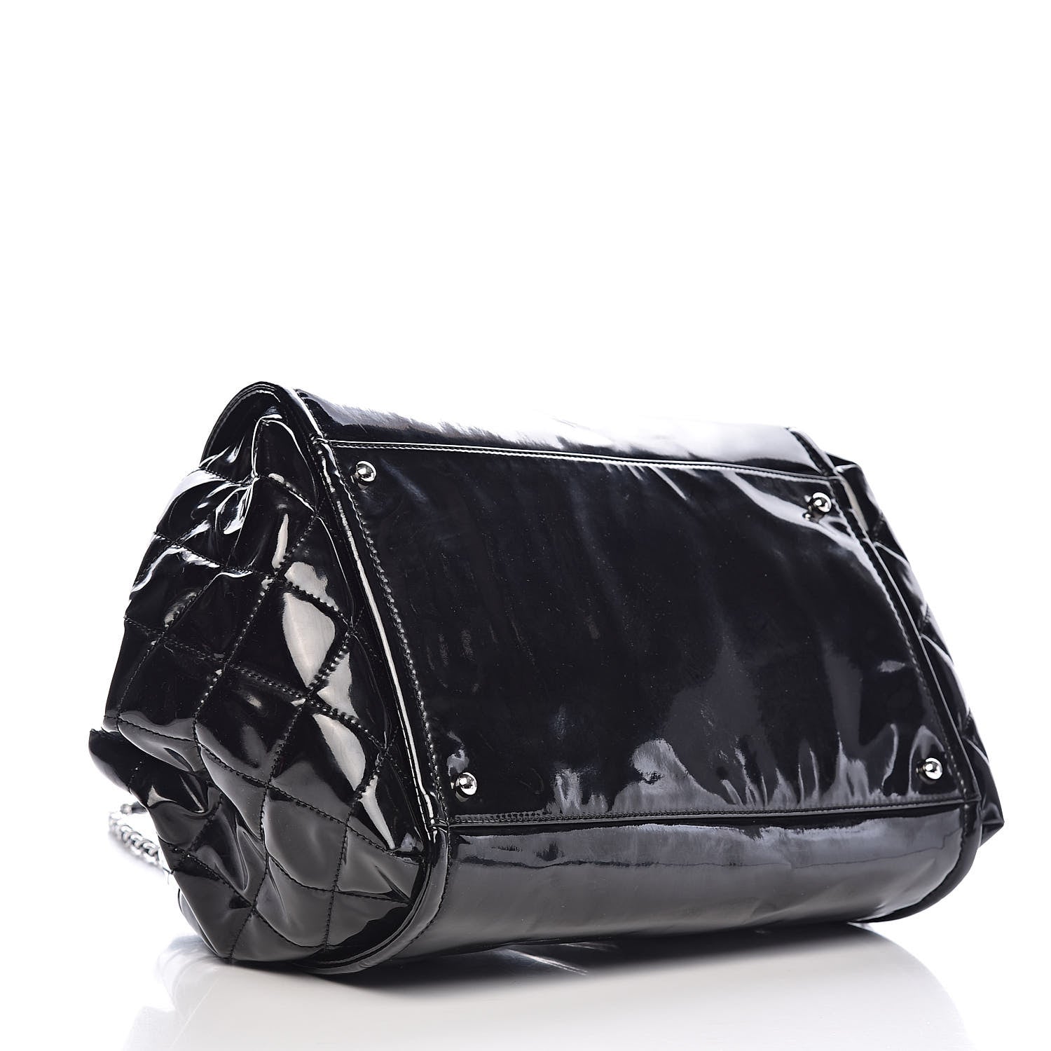 Chanel Vinyl Lipstick Ligne Accordion Tote Black 4 of 10