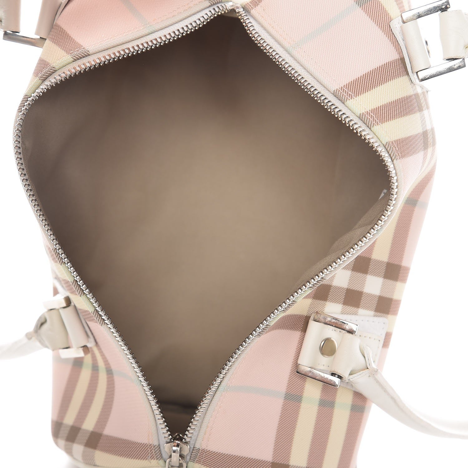 Burberry Candy Check Barrel Satchel Pink White 5 of 14