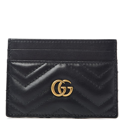 Gucci Calfskin Matelasse GG Marmont Card Holder Black 1 of 6