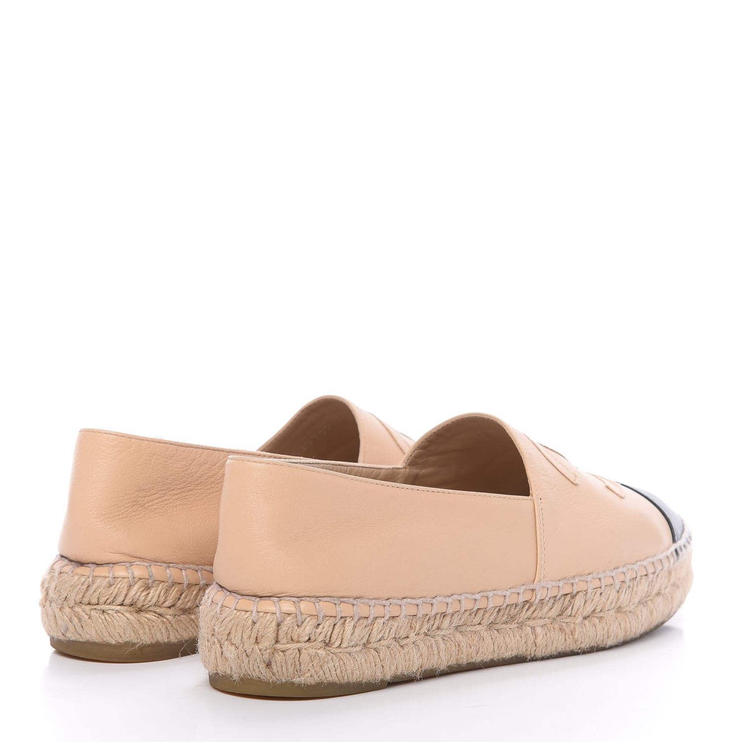 Chanel Lambskin CC Espadrilles 38 Beige Black 4 of 10