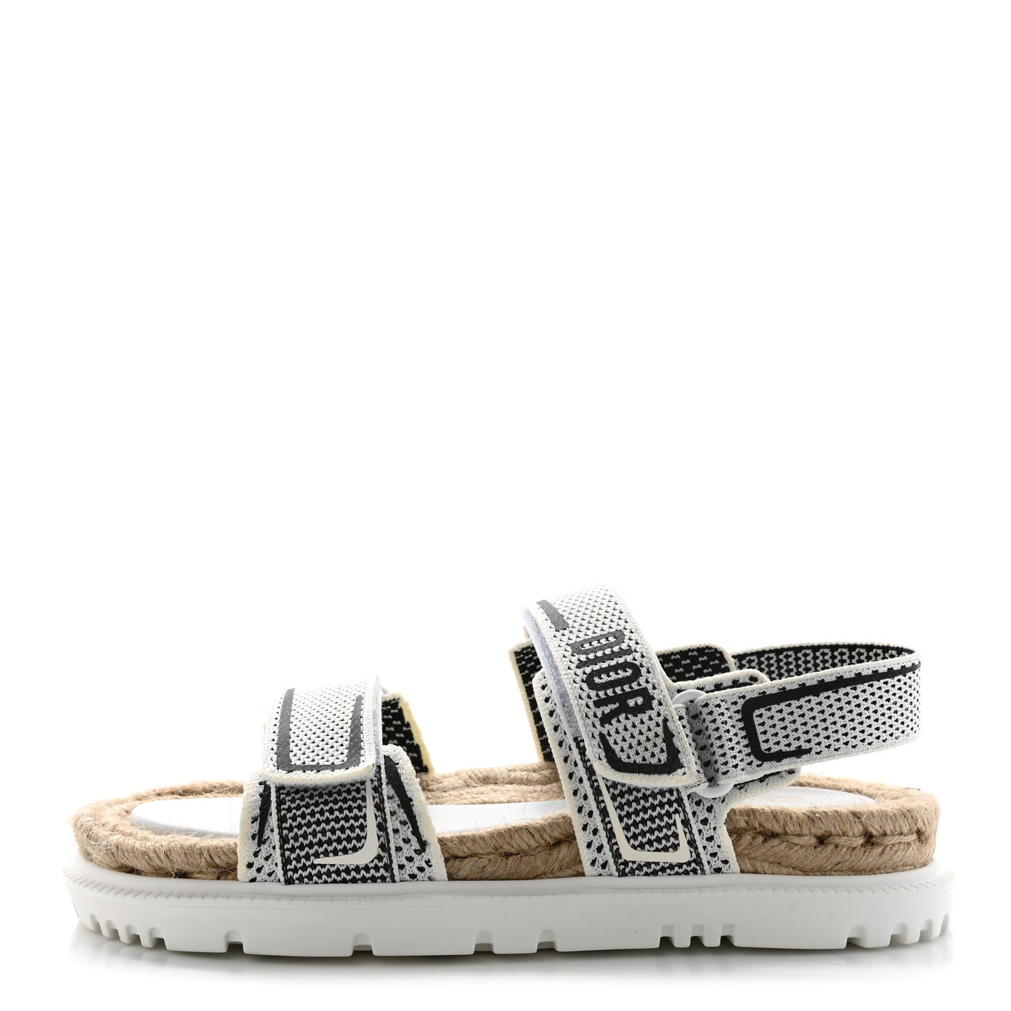 Technical Knit Jute Dioract 10mm Sandals 38 White Black