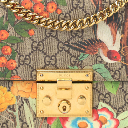 Gucci GG Supreme Monogram Tian Medium Padlock Shoulder Bag Beige Multicolor New Acero 8 of 13