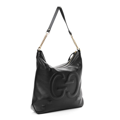 Gucci Apollo Calfskin GG Dadini Embroidered Chain Hobo Black 3 of 11