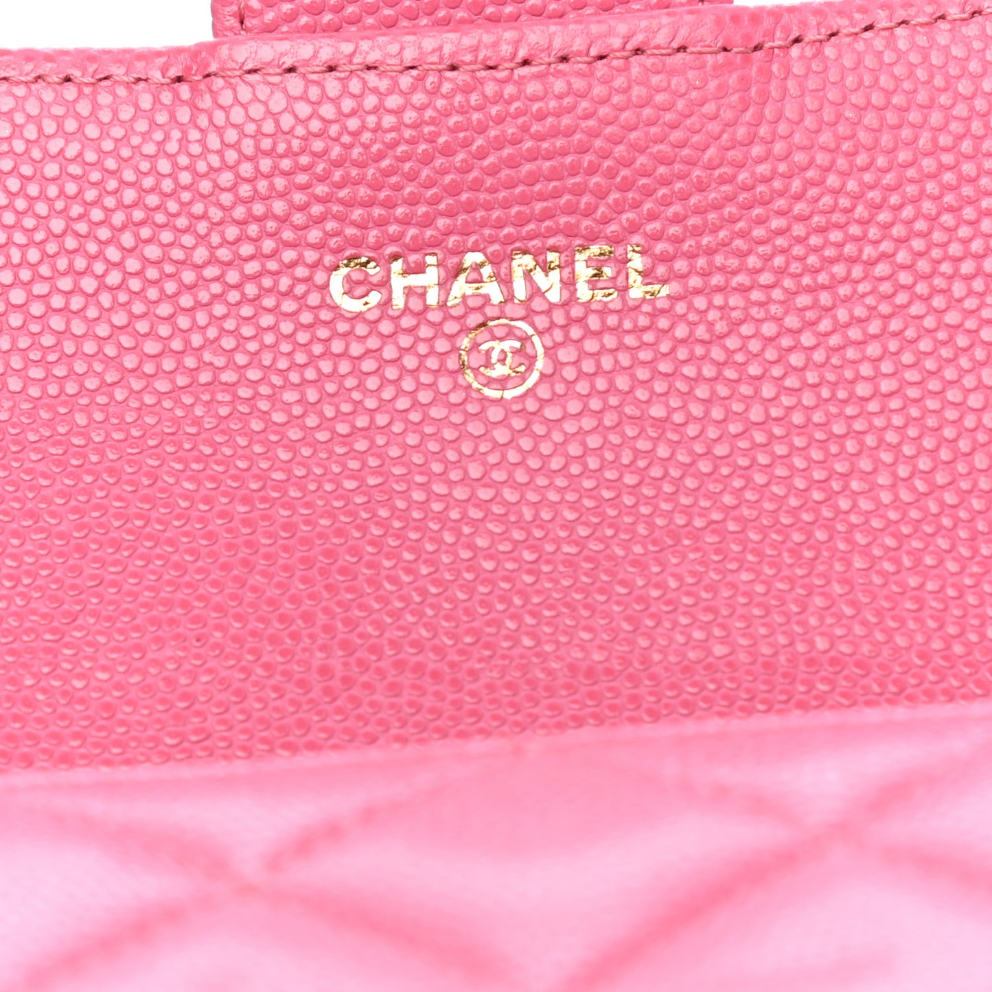 Caviar Quilted Large Gusset Flap Wallet Pink