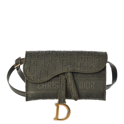 Christian Dior Oblique Saddle Belt Bag Green 1 of 10