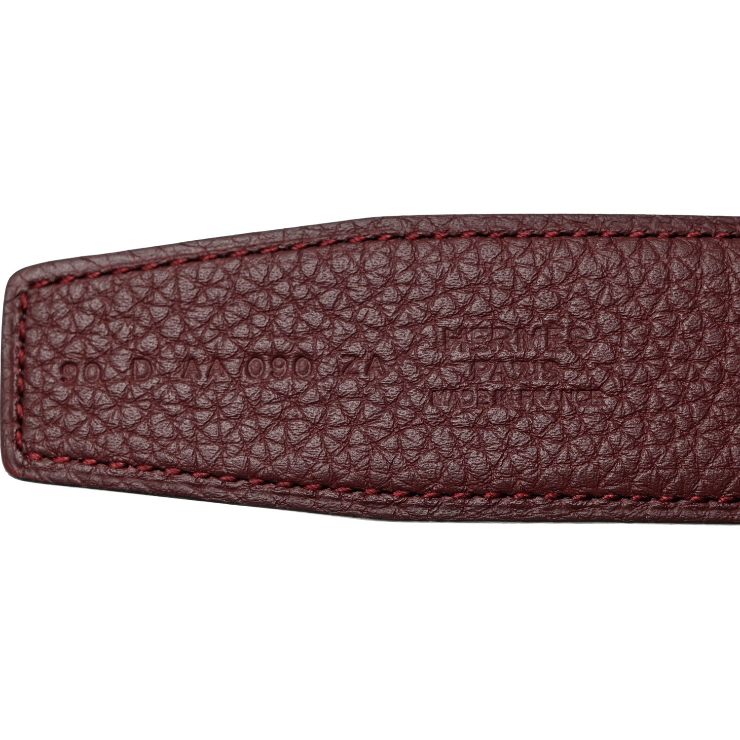 Hermes Box Togo 32mm Belt Strap 90 36 Black Bordeaux 5 of 7