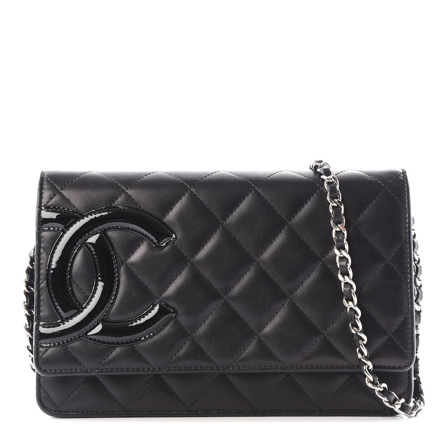 Chanel Calfskin Quilted Cambon Wallet On Chain WOC Black 1 of 9