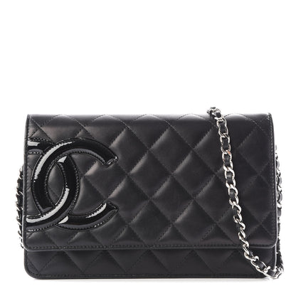 Chanel Calfskin Quilted Cambon Wallet On Chain WOC Black 1 of 9
