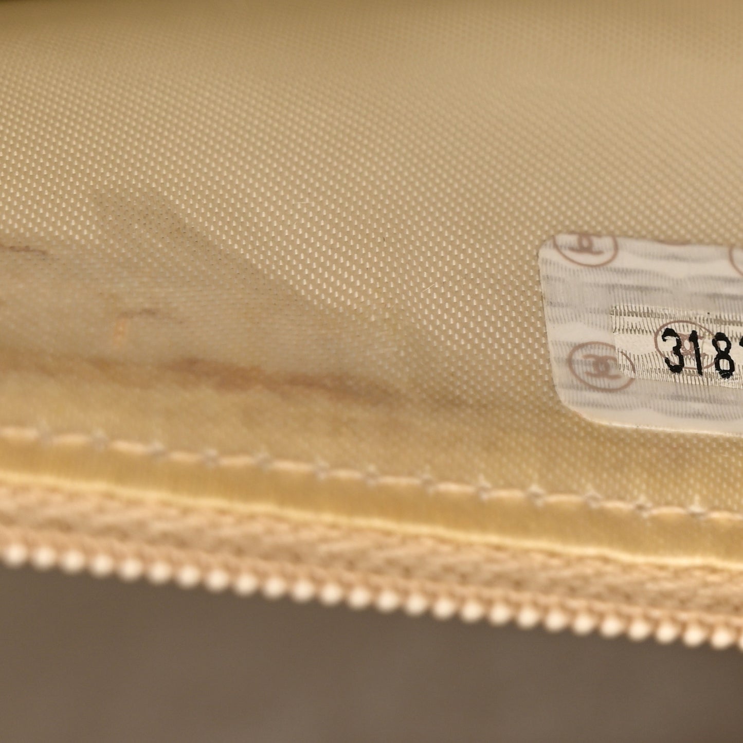 Lambskin Quilted Diamond CC Bekko Chain Shoulder Bag Beige