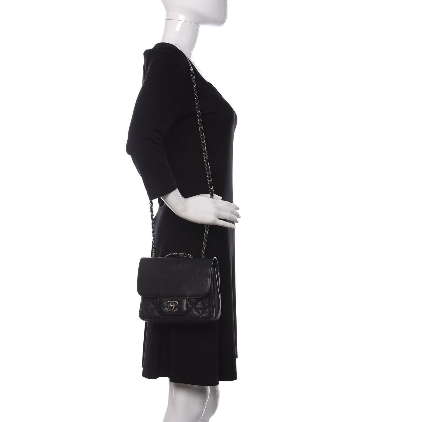 Caviar Quilted Mini All About Flap Bag Black