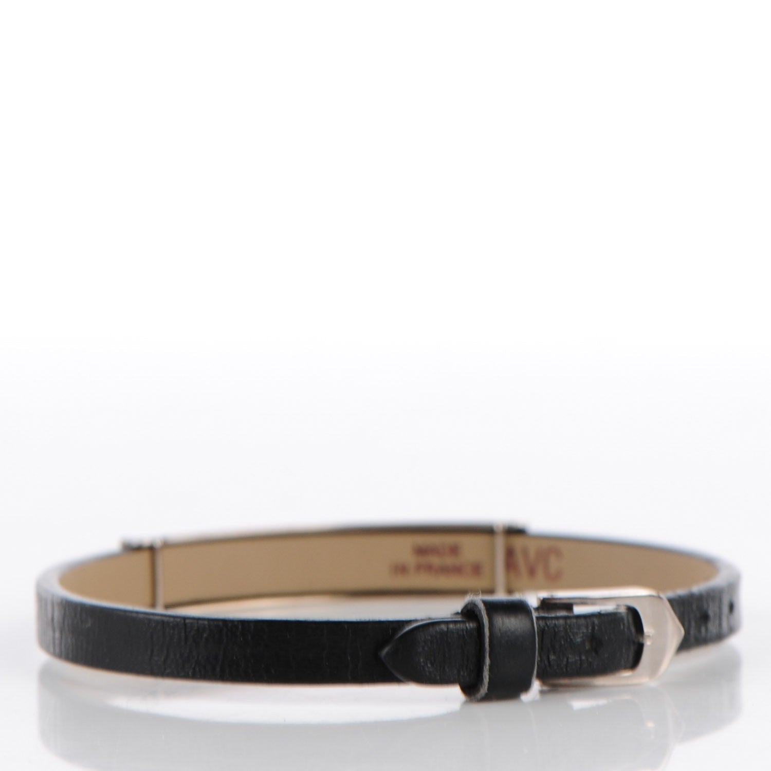 Cartier 18K White Gold Lambskin 3 Motif LOVE Bracelet Black 3 of 5