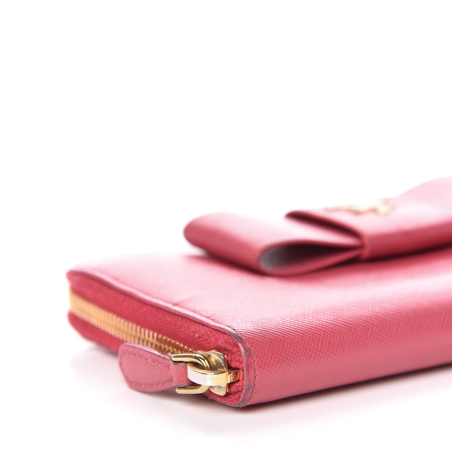 Saffiano Fiocco Bow Zip Around Wallet Peonia