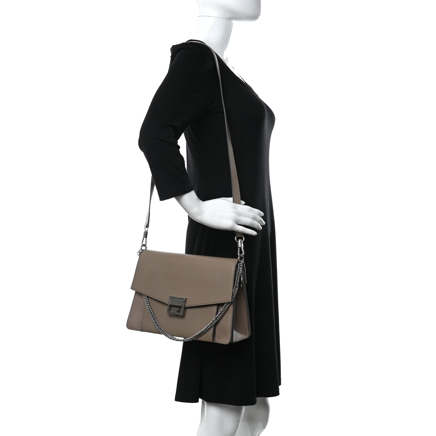 Givenchy Sugar Goatskin Medium GV3 Shoulder Bag Linen 2 of 10