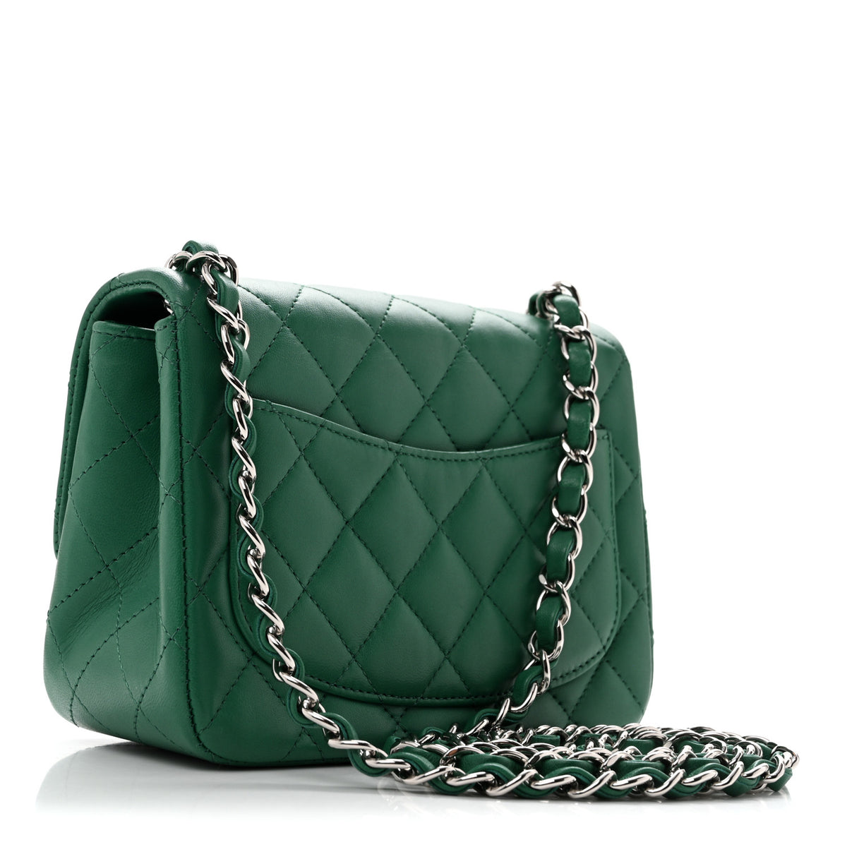 Chanel Lambskin Quilted Mini Square Flap Green 3 of 11