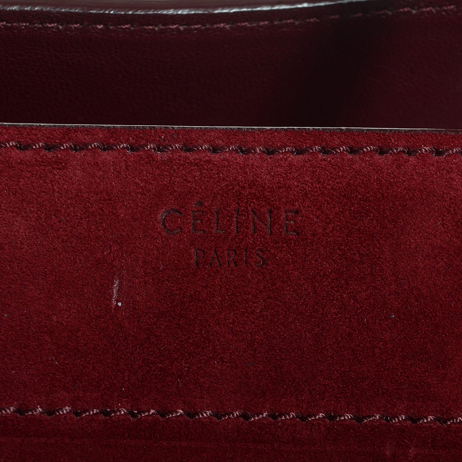 Celine Suede Medium Phantom Luggage Burgundy 8 of 8
