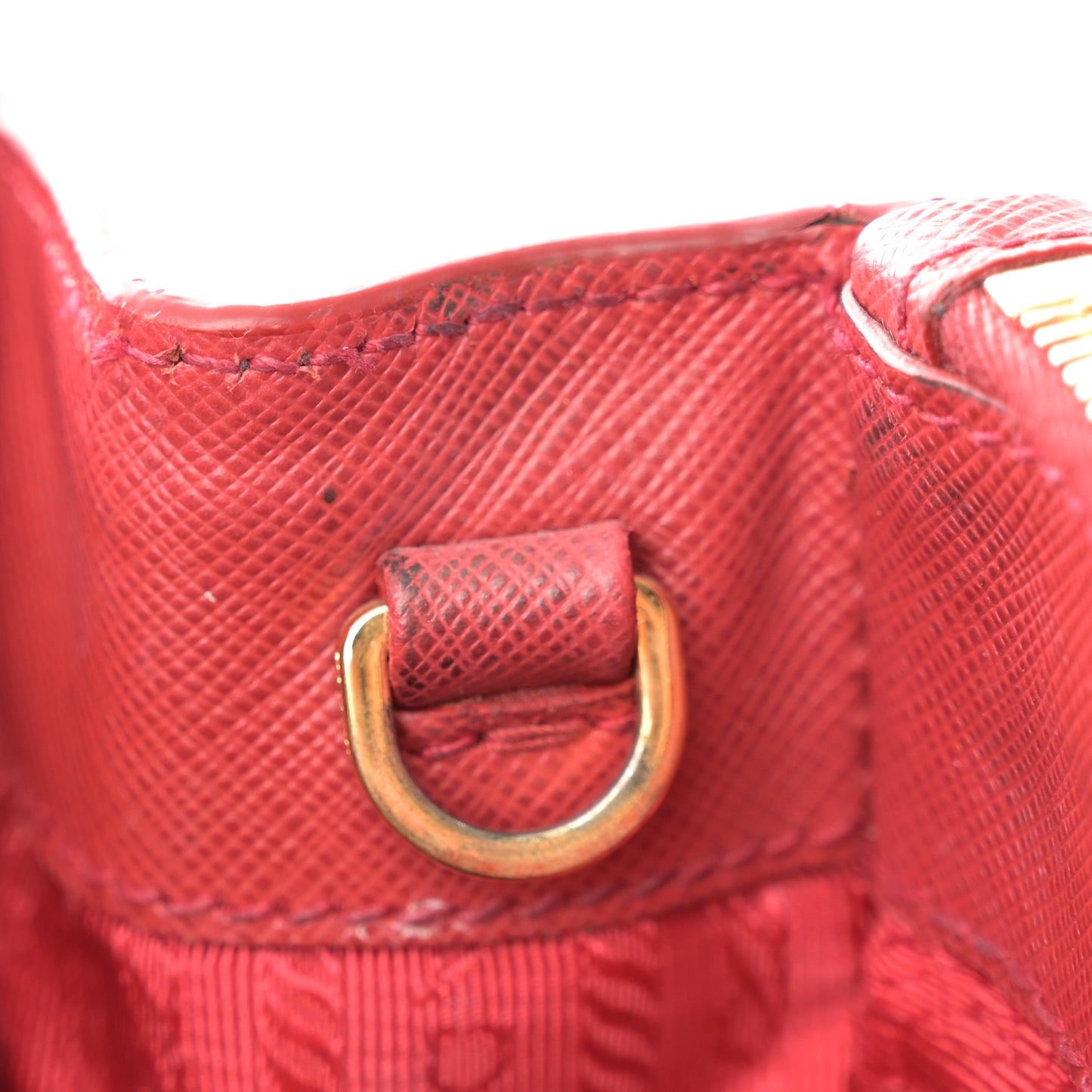 Saffiano Lux Small Galleria Double Zip Tote Fuoco