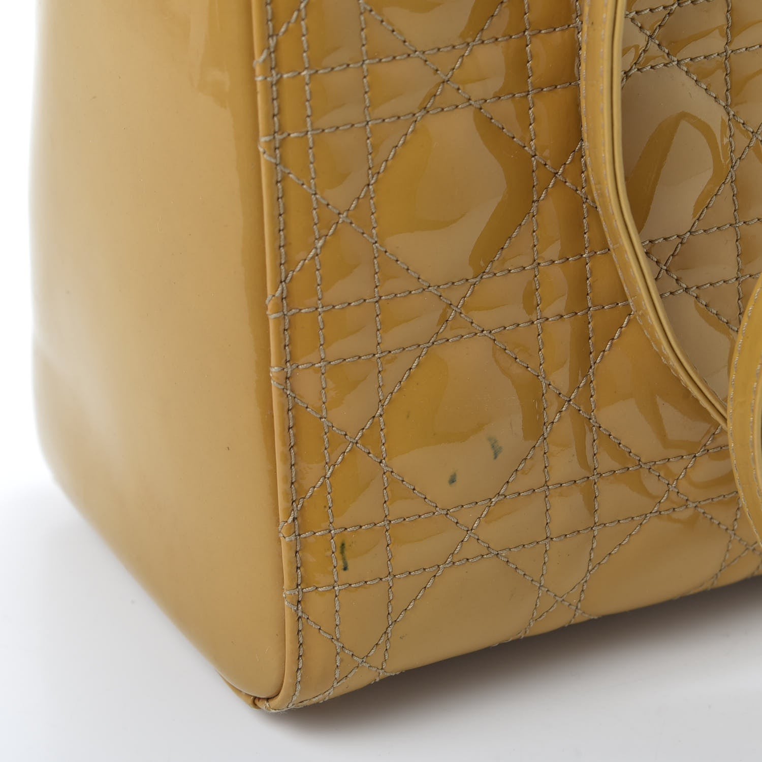 Christian Dior Metallic Patent Cannage Medium Lady Dior Yellow 12 of 15