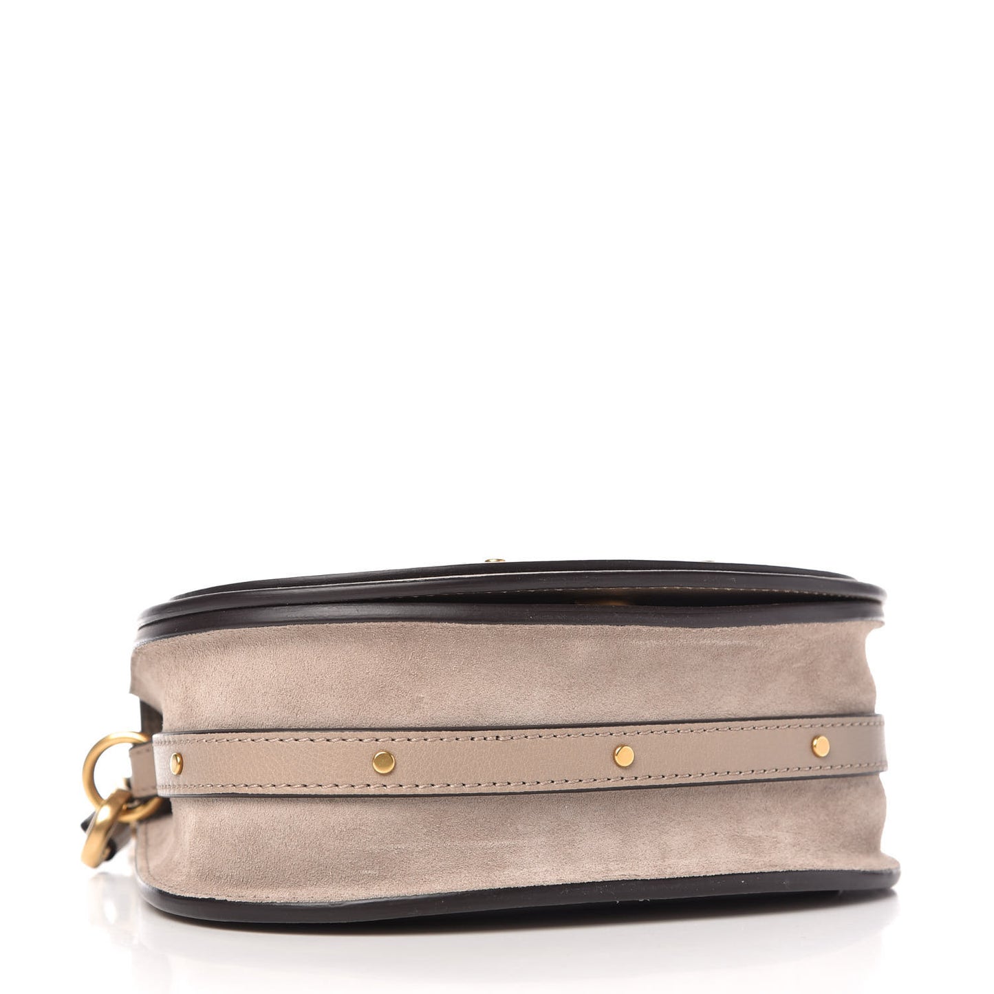 Calfskin Suede Small Nile Bracelet Bag Motty Grey