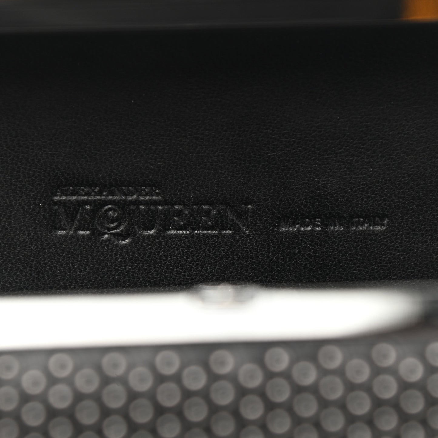 Suede Studded Skull Knuckle Box Clutch Black