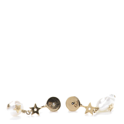 Christian Dior Crystal Pearl Shiny-D Earrings Gold 4 of 5