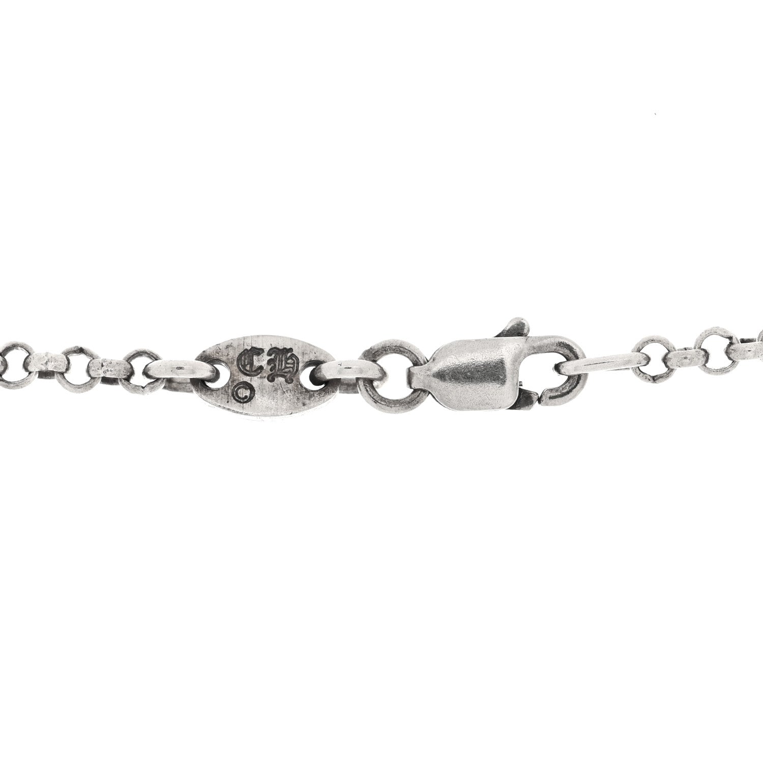 Chrome Hearts Sterling Silver Diamond Open Baby Fat Framed Cross Pendant Roll Chain Necklace 5 of 5