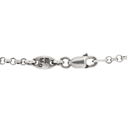 Chrome Hearts Sterling Silver Diamond Open Baby Fat Framed Cross Pendant Roll Chain Necklace 5 of 5