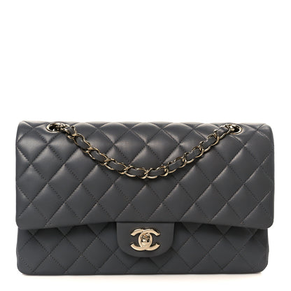 Chanel Lambskin Quilted Medium Double Flap Dark Grey 1 of 12