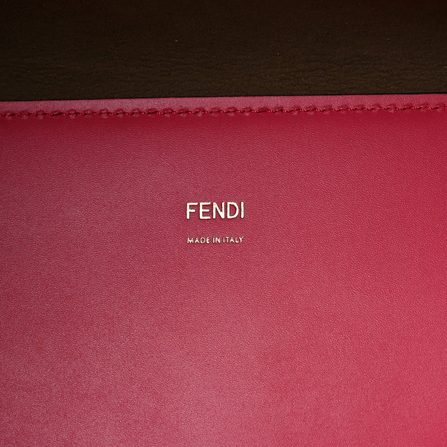 Fendi Vitello King Plexiglass Logo Embossed Medium Fendi Sunshine Shopper Tote Lampone 6 of 11