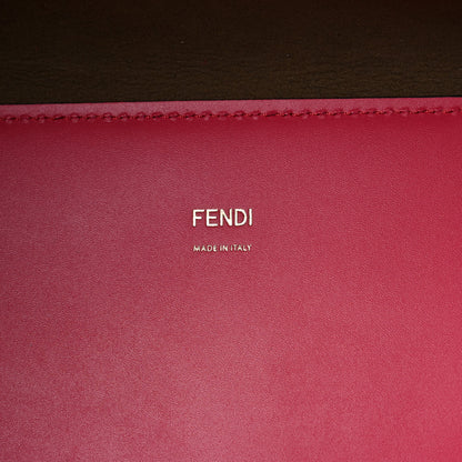Fendi Vitello King Plexiglass Logo Embossed Medium Fendi Sunshine Shopper Tote Lampone 6 of 11