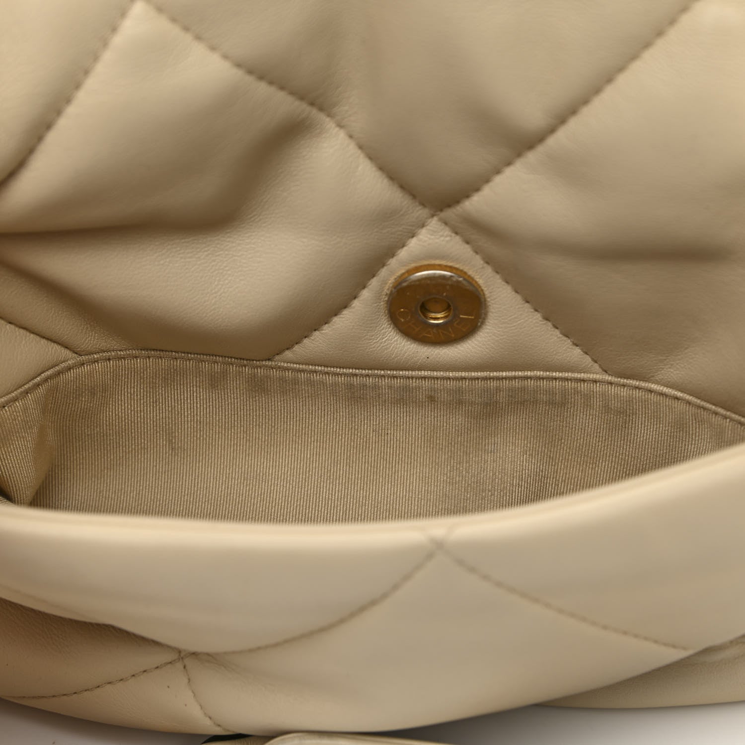 Chanel Lambskin Quilted Large Chanel 19 Flap Beige 11 of 11
