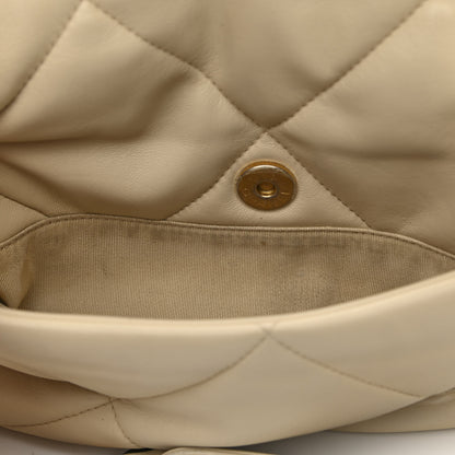 Chanel Lambskin Quilted Large Chanel 19 Flap Beige 11 of 11