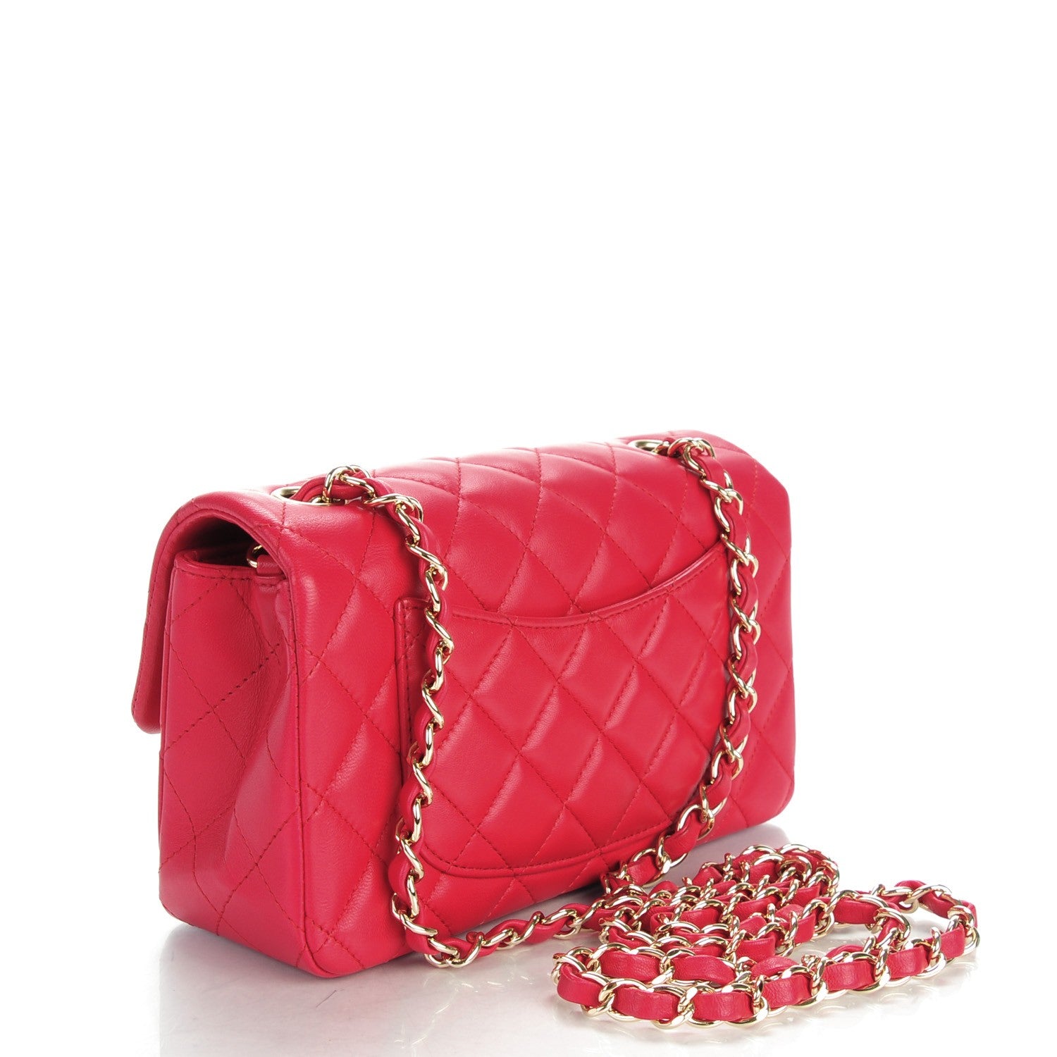 Chanel Lambskin Quilted Mini Rectangular Flap Red 3 of 8