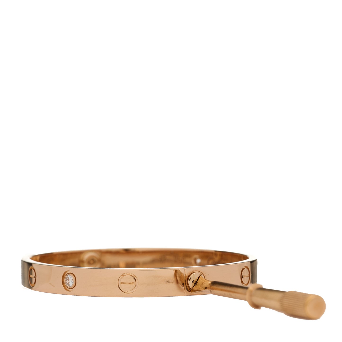 18K Pink Gold 4 Diamond LOVE Bracelet 17